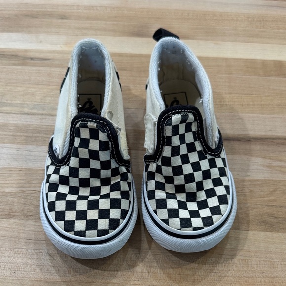 Vans Kids Black and White Checkered Slip-On Sneakers - Picture 1 of 3